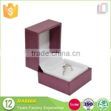 custom logo printed purple ring jewelry boxes with foam insert