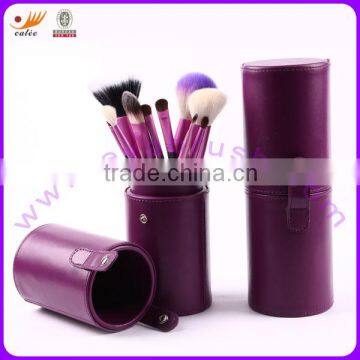 12pcs Elegant Purple Professional Makeup Brush Set with Cylinder Bag