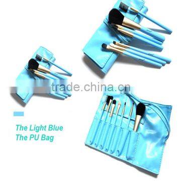 Wholesale 7pcs Makeup Brush Set With Belt Case Colorful Cute Travel Makeup Kits