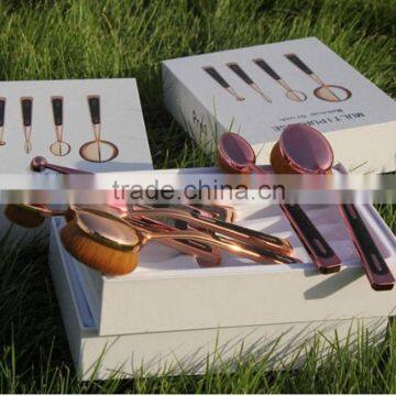 Wholesale New 4pcs Toothbrush Makeup BB Cream Foundation Rose Gold Oval Make up Brushes Multi-purpose Makeup Brush Set