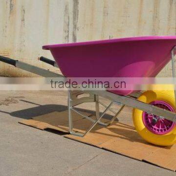 commercial pink poly tray Wheelbarrow with single wheel