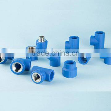 Blue color PPR pipe fittings manufacture