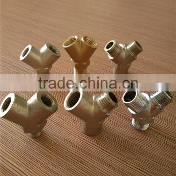BSP,NPT, Female ,3way ,forged Y-type Brass Connector,manifold Connectors photo-2