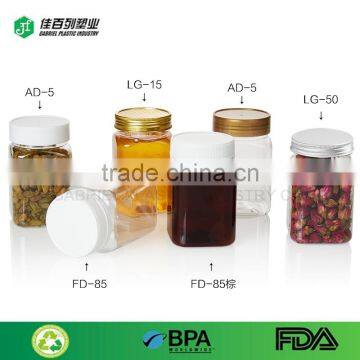 bpa free food grad honey jam cream tea cookie packing bulk sale factory wholesalers plastic 350g 500g 250g pet clear hexagon jar