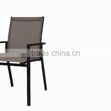 Outdoor powder coated aluminum chair with mesh