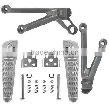 For Kawasaki ZX10R 2004-2005 ZX-10R Silver Rear Foot Pegs Footrest Brackets