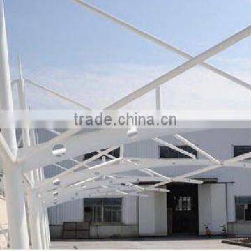 good transparency steel structure polycarbonate hollow coated car shed