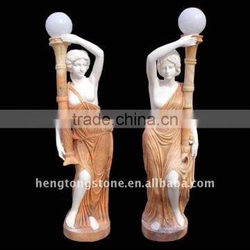 Garden Marble Light Statue Set
