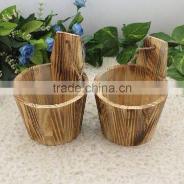 custom made small wooden rice bucket