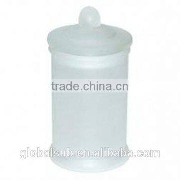 Wholesale Sublimation Cylinder Empty Glass Storage Bottle Candy Jar With Lid photo-2