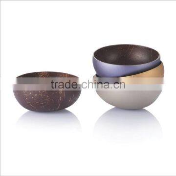 High quality eco friendly vietnamese lacquer natural inside outside color coconut bowl