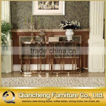 891# Marble Top Metal Frame Modern Console Table photo-2