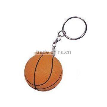 PU basketball keychain/stress reliever basketball key tag/anti stress ball keyring