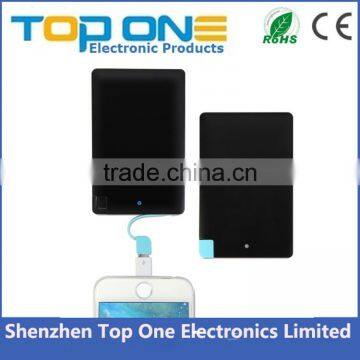 New Arrival Hot Sale Super Slim Power Bank 4000mah With Built in Charger for All Mobile Phones photo-3