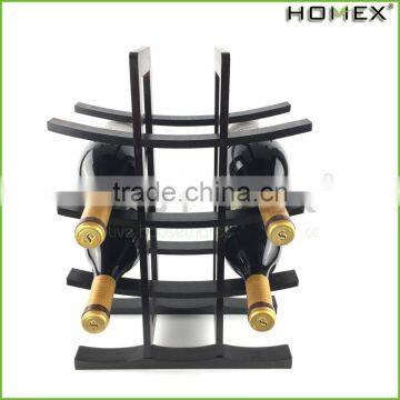 Bamboo standing wine rack rustic wine holder Homex BSCI/Factory