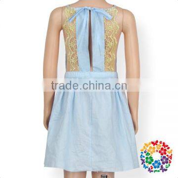 Wholesale New Design Sleeveless Blue Women Dresses Mazie Lace Embroidered Dresses photo-6