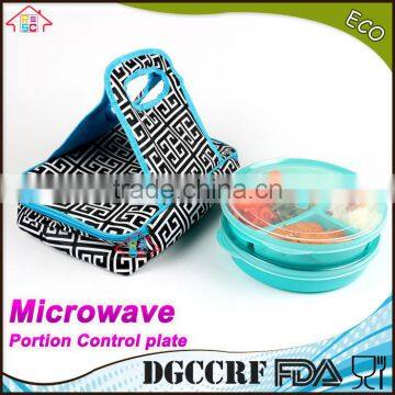 NBRSC New Design Microwave Plastic Food Storage Tray Containers 3 Compartment Divided Plates With Vented Lid photo-6