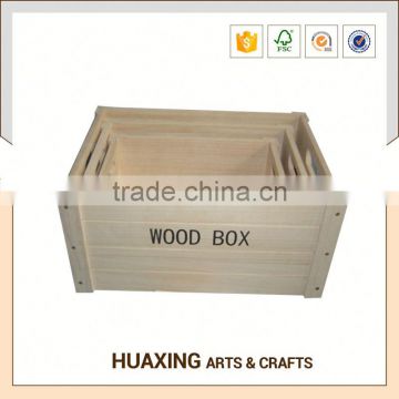 High quality wooden storage basket bins with high quality