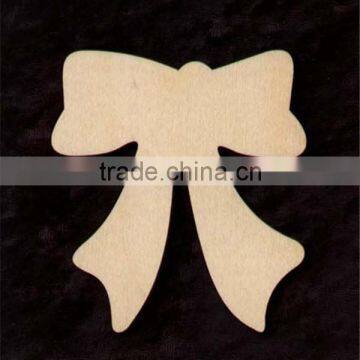 Hot sell 12 BOW Shapes 2.5 inches Tall Natural Craft Wood Cutout made in China