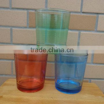 400ml machine pressed glass cup with spray color