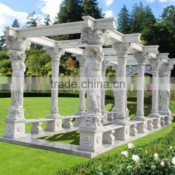 Hot Sale Modern Home Decor Marble Carving Stone Gazebo photo-2