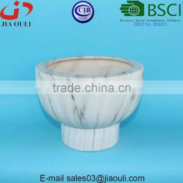 Water Transfer Printing Marble Earthenware Garden Pot Large Ceramic Planter photo-6