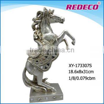 Eco-friendly handcraft silver-plated resin horse for decoration