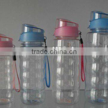 Plastic Ripple Transparent Water Bottles with handle line