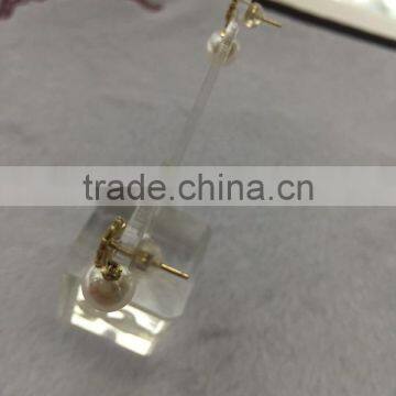 Cheap 14k Gold 8.5-9 mm White Akoya Pearl Earrings photo-3