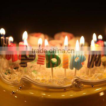 Point and Stripe Coloured English Character Shape Happy Birthday Candle photo-4