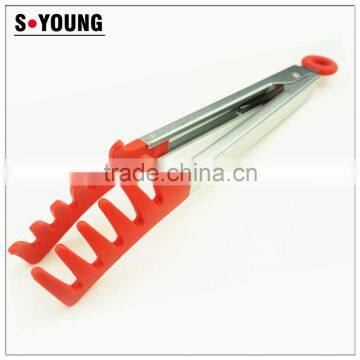 14069 Kitchen and Barbecue Grill Tongs Silicone Noodles PastaLocking Food Tong Salad Tongs photo-2