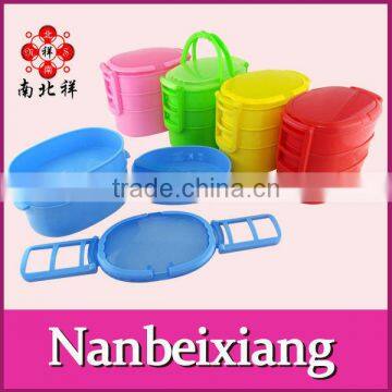 3 Layer Colorful Plastic Food Bento Box