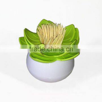 Lotus Shape Round Plastic Toothpick Box photo-6