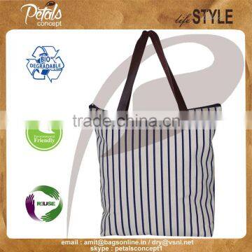 Leather Handle Canvas Bag photo-2