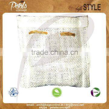 Jute Drawstring Pouches With Natural Colour Jute Made Design Embossed photo-4