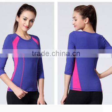 2016 Top Sports Top Long Sleeve Two Colors Yoga Fitness Shirts Quick Dry Yoga Wear
