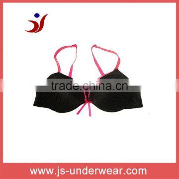 2014 js-669 ladies black bra with Pink straps and nice designed (Accept OEM)