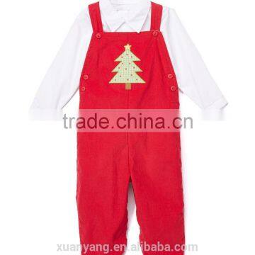 100% Cotton Christmas Tree Design Clothes Set Overall Suit Korea Kids Wear