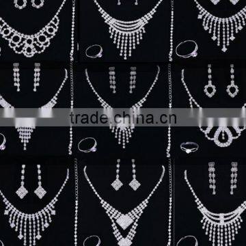 Rhinstone Necklace Earrings Costume Jewelry Set Unique Bridal Wedding Jewelry Set For Girls