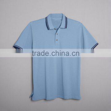 Mens Contrast Trim Pique Polo Custom Company Brand Male Uniform For Workday 100% Cotton Pique Stylish Male Polo photo-2