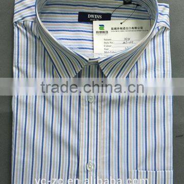 Long Sleeve Men Dress Vertical Stripe Shirt