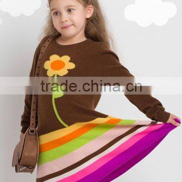 2015 fashion flowers cashmere children girl dress