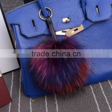 Myfur Wholesale Real Raccoon Fur Pom Pom Bag Keychain for Fashion Women photo-6