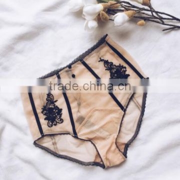 5386 runwaylover high waist embroider sexy mesh sexy high waist panty