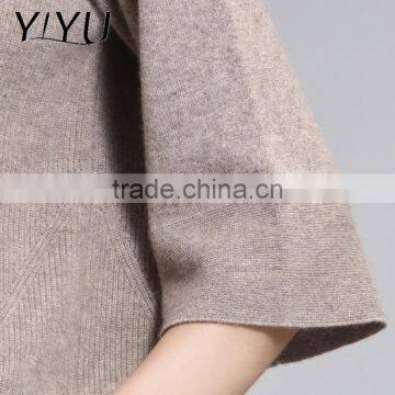 Fashion Women Loose Three-fourths Sleeve Turtleneck Cashmere Pullover photo-5