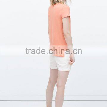 New Style Short Sleeve Round Neck Combined Hem Stringer Tank Top Wholesale photo-4