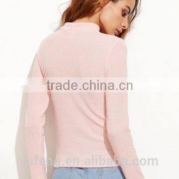 Latest Designs V-Neck Collar Woolen Sweater For Ladies photo-4