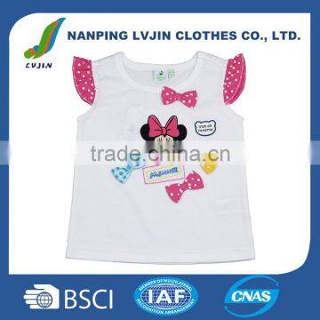 Casual Round Neck Short Sleeve 100% Cotton Girls Baby T-Shirt,Custom Printed Baby Tee Manufacturer