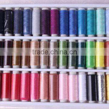 Mini Plastic Bobbin 100% Polyester Sewing Thread With Plastic Box Pack photo-2
