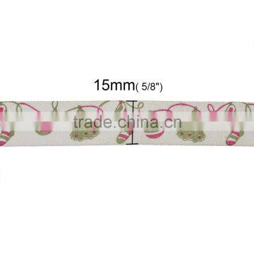 Wholesale Handmade DIY Craft Multicolor Christmas Tree Bells Pattern Cotton Sewing Ribbon photo-3